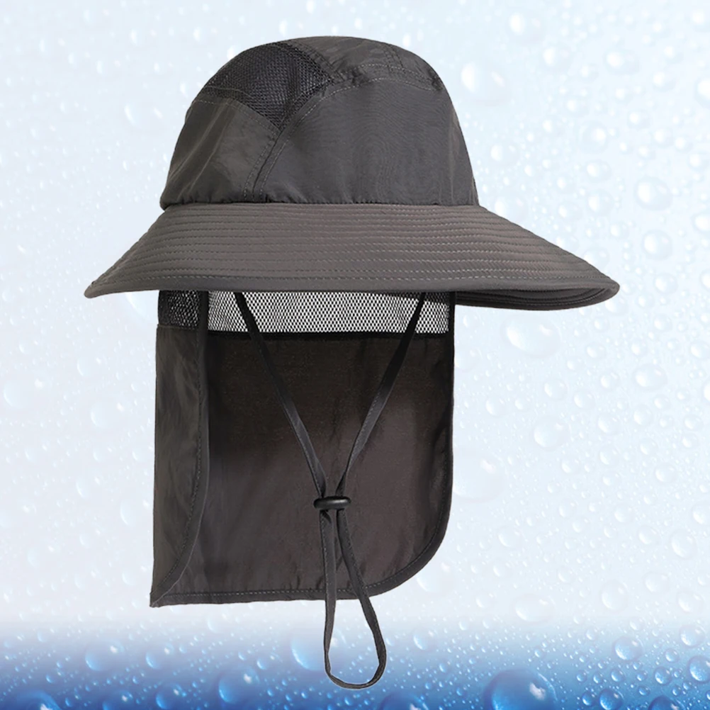 

1pc Sun Protection Fishing Sun Hat Uv Protection Neck Sunhat Visor Sun Hat for Women and Men (Dark Grey)