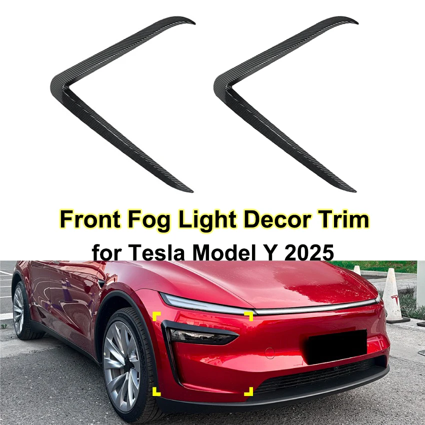 

Для Tesla Model Y Juniper 2025, передняя противотуманная фара, накладка на передний бампер, лампа, наклейка на брови, внешний корпус, модифицированные аксессуары