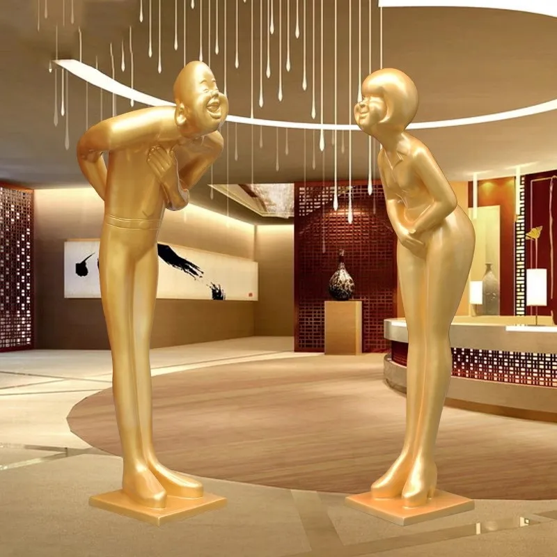 Recruiting Wealth, Welcoming Guests, Sculptures, Bending, Bowing, Saluting Glass Fiber Reinforced Plastic Hotel KTV Decorative