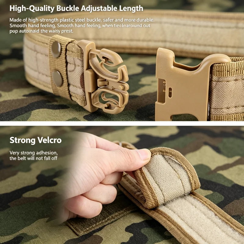 Lightweight Belt Tactical Combat belt MOLLE Plastic Buckle Quick Release Adjustable