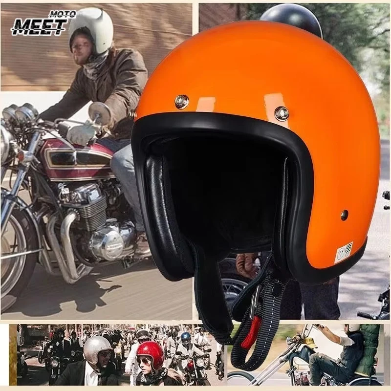 Japanese Korean Style Female Men Motorcycle Little Helmet Open Protective Capacete DOT ECE Safety Vintage Cpacete