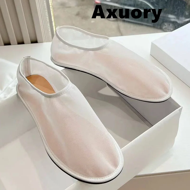 

2024 Women's Flat Shoes Solid Color Genuine Leather Sole Simple Style Loafer Shoe Breathable mesh material