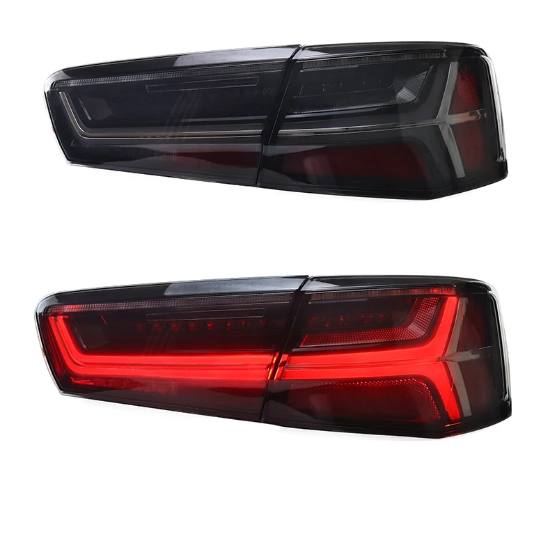 For Audi A6L Taillight C7 Back Rear Lamp Assembly Suit 2012-2016 Year Car Smoke Black Color