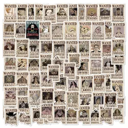 10/20/40/80pcs One Piece Wanted Posters Stickers Anime DIY Phone Laptop Notebook Cool Cartoon Vinyl Cool Sticker Decals Toy Gift