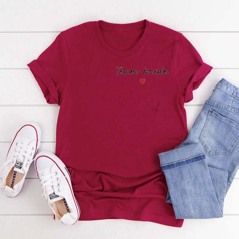 Bachelorette party customizable t-shirt  Witness party  Personalized party of the bride  Bride 100% cotton Short Sleeve Top Tees