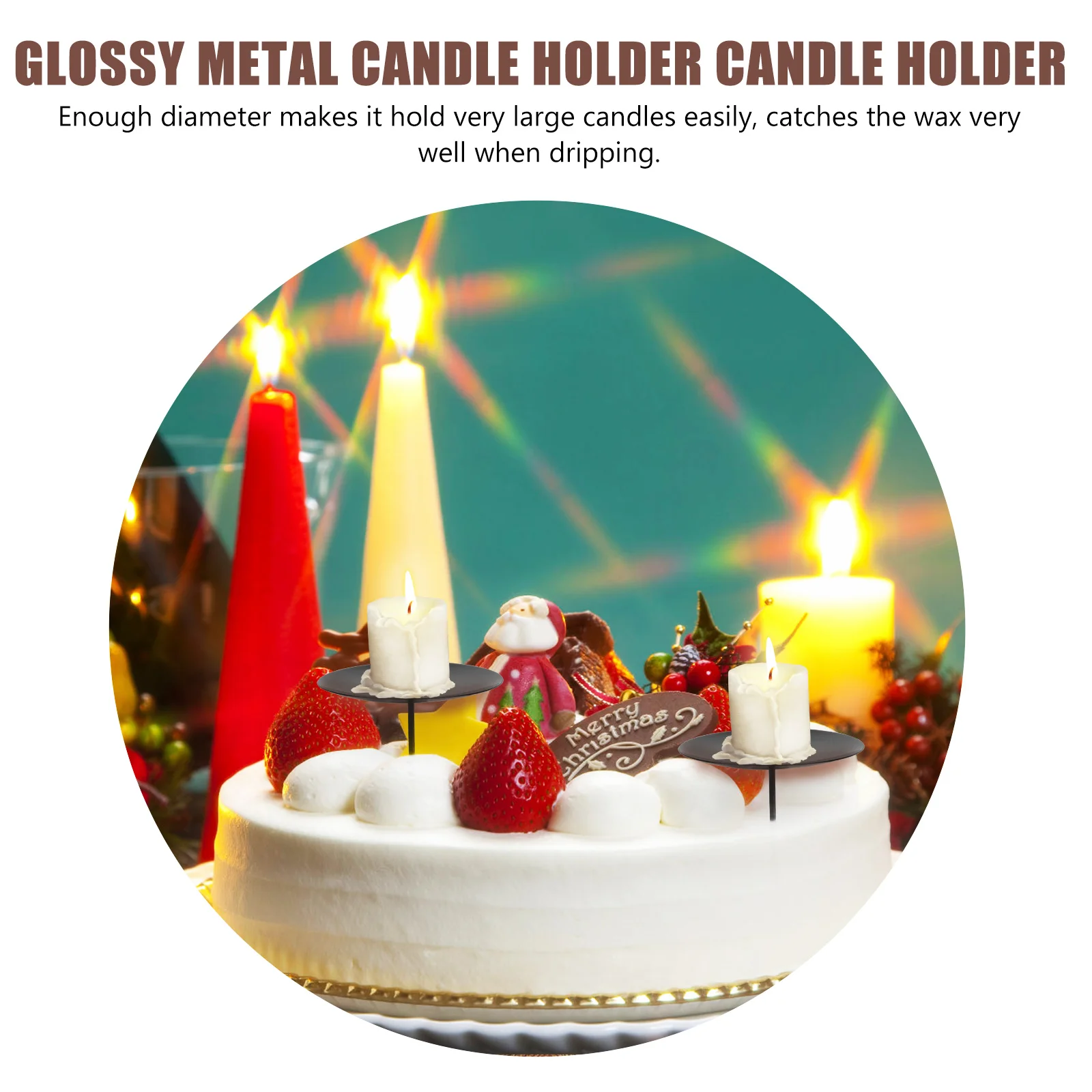 

12pcs Fixing Tools Wreath Iron Holders Festival Party Supplies Sturdy Wax Catching Large Diameter Easy Fixing