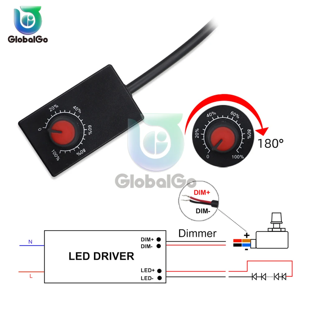 Electronic Potentiometer Knob 0-10V 1-10V Dimmer Controller Switch Digital Mini LED Light Driver Dimmers for Grow Light