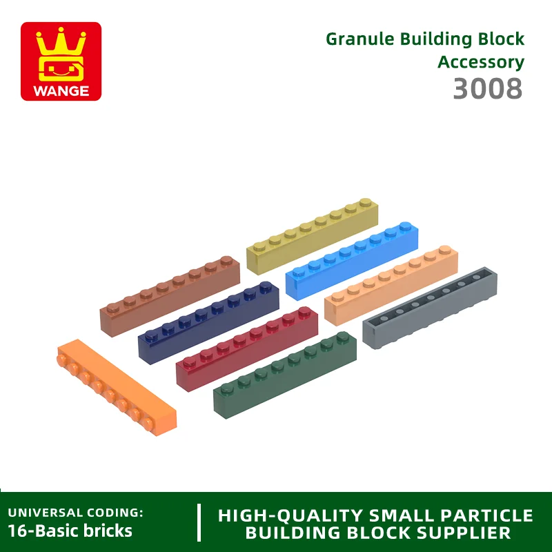 Wange 33Pcs/Lot 3008 1x8 High Hole Building Block Moc Basic Classic Brick Accessories Compatible with DIY Children Toys Gift Box