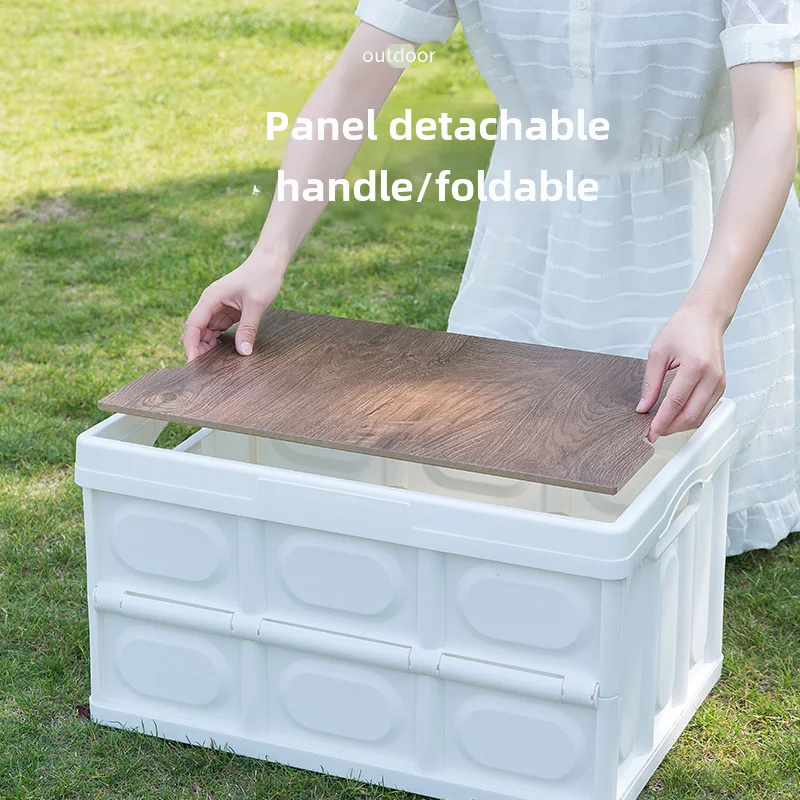 Storage box with handle, outdoor storage box, foldableing camping style multi-function box, car trunk, clothes