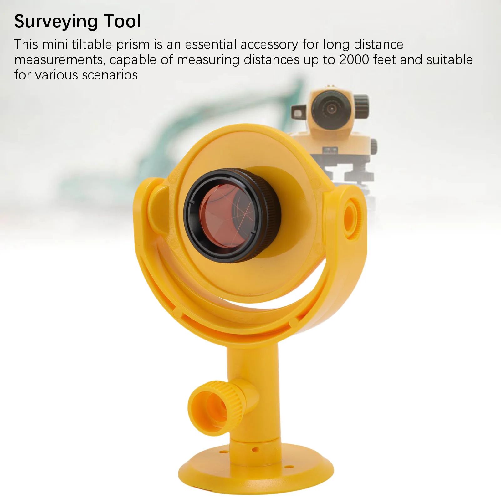 منشور صغير مع قوس منشور قابل للإمالة لمسح المحطة الإجمالية + 17.5 مم عدسة زجاجية بصرية ثابتة غطاء أصفر