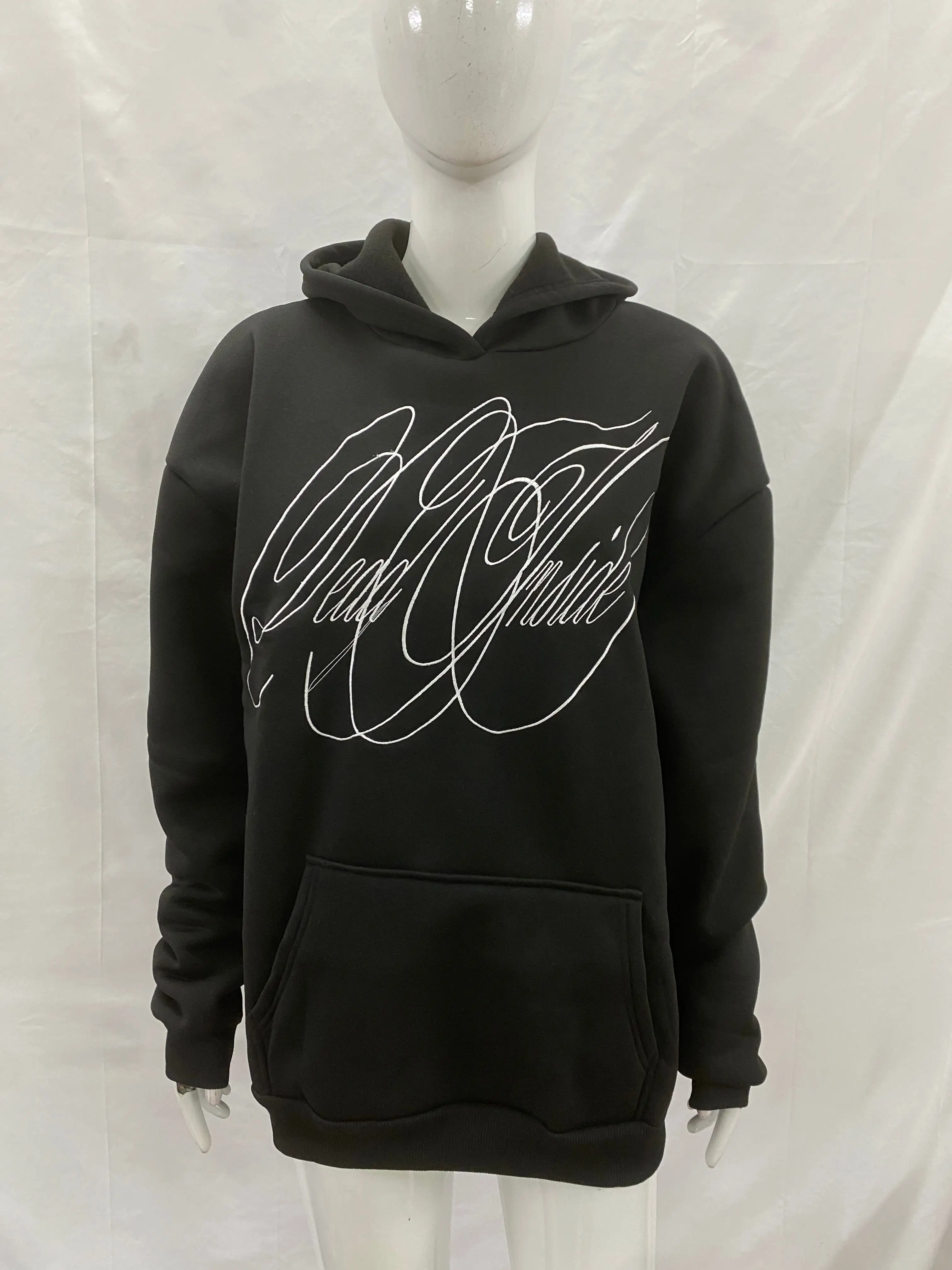 ريترو 2000 القوطية موضة الشارع الاتجاه شخصية طباعة كنزة قطيفة هوديي Y2k الخريف/الشتاء Harajuku ins للجنسين #2