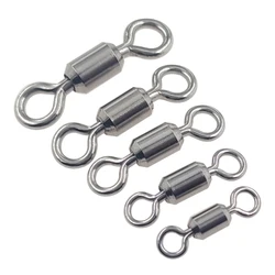 20-1000 PCS 304 Stainless Steel Rolling Barrel Fishing Swivel Fishing Hook Line Connector Fishing Tackle Accessories 15kg-230kg