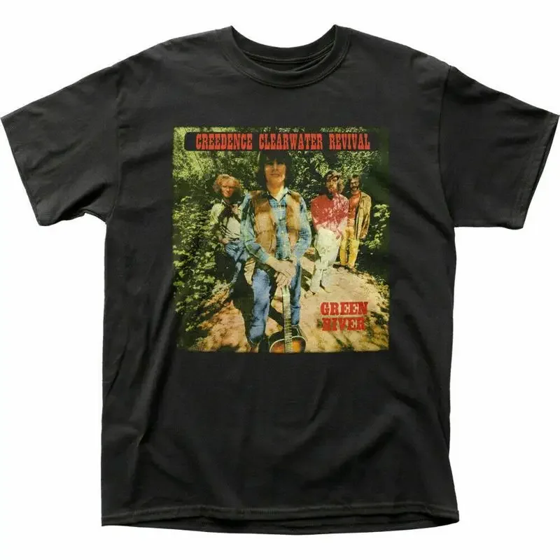 Camiseta Creedence Clearwater Revival Green River para hombre con licencia oficial Rock N Roll negra