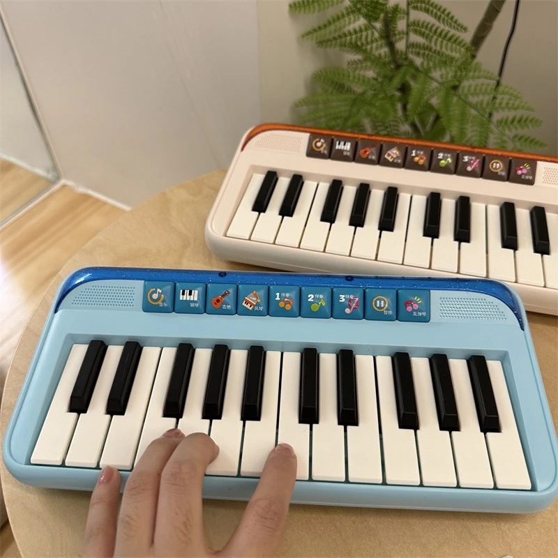 24 teclas niños Piano Electrónico teclado de órgano música iluminación juguetes educativos instrumento Musical niños niño niña regalos