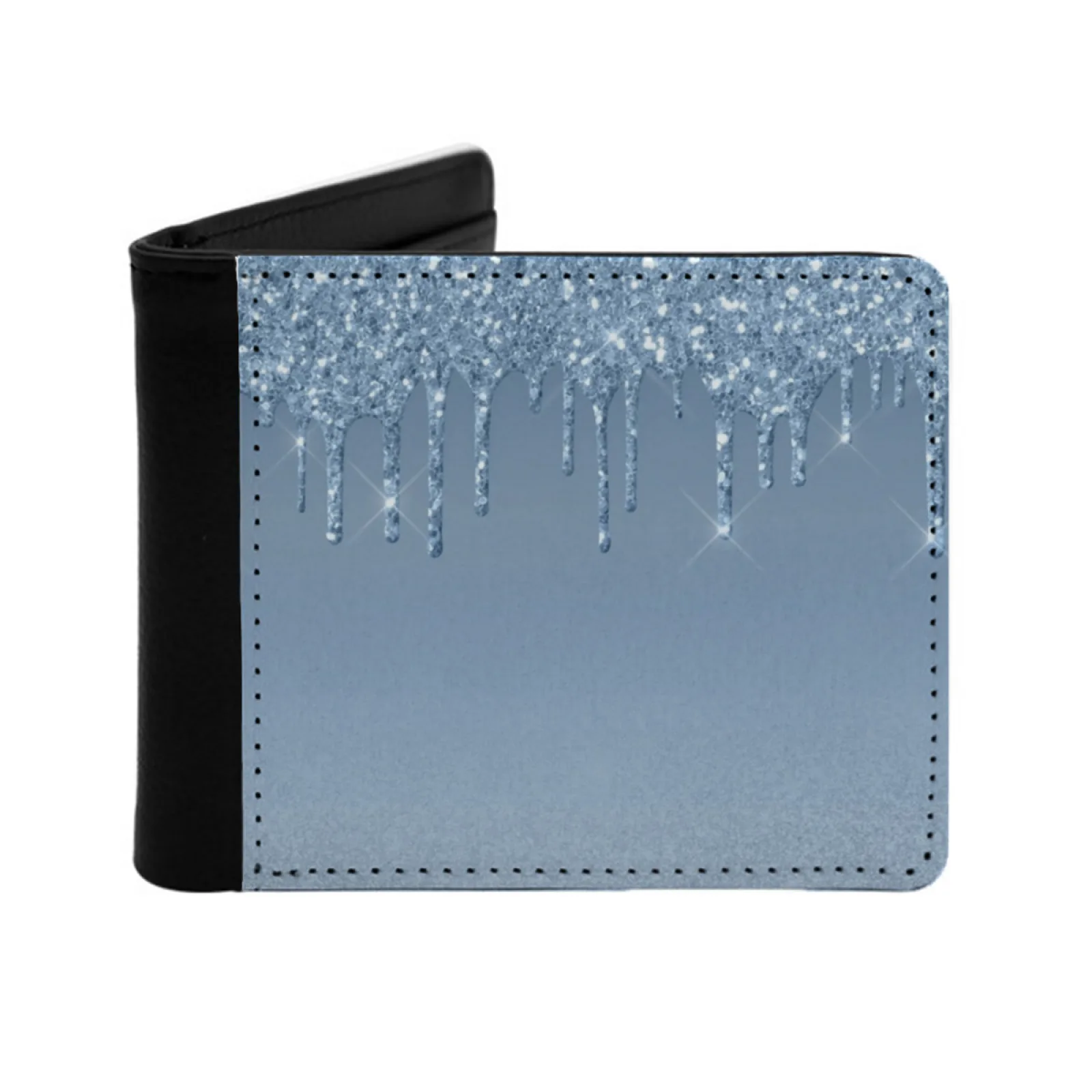 

Paint It Blue Glitter Short Men's Wallet Multifunction Purse Male Pu Leather Wallet Glitter Drips Glitter Affair Glitter Leaks