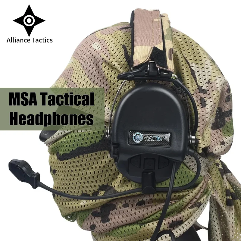 WADSN MSA Tactical Headphones Sordin Outdoor Hunting Communication Headset 7.0 NATO Plug NO Noise Canceling CS Game Earphnoe