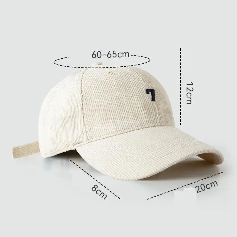 남녀공용 코듀로이 야구 모자, 가을 스냅백 모자, 큰 머리 아빠 모자, Gorra 보닛, 60-65 cm 대형 사이즈, 직송