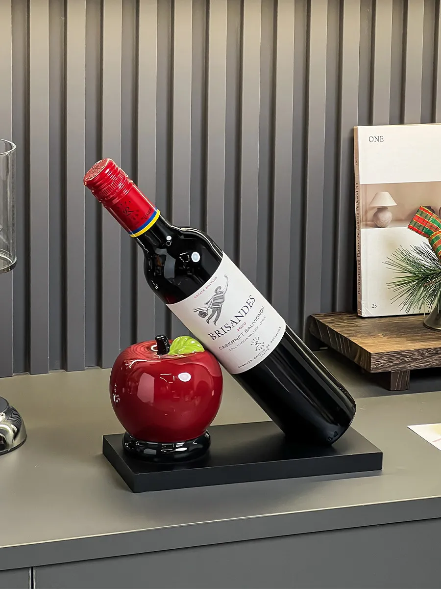 

Creative apple design wine rack ornament - multifunctional, light luxury, high-end perfect for dining room sideboard and glass