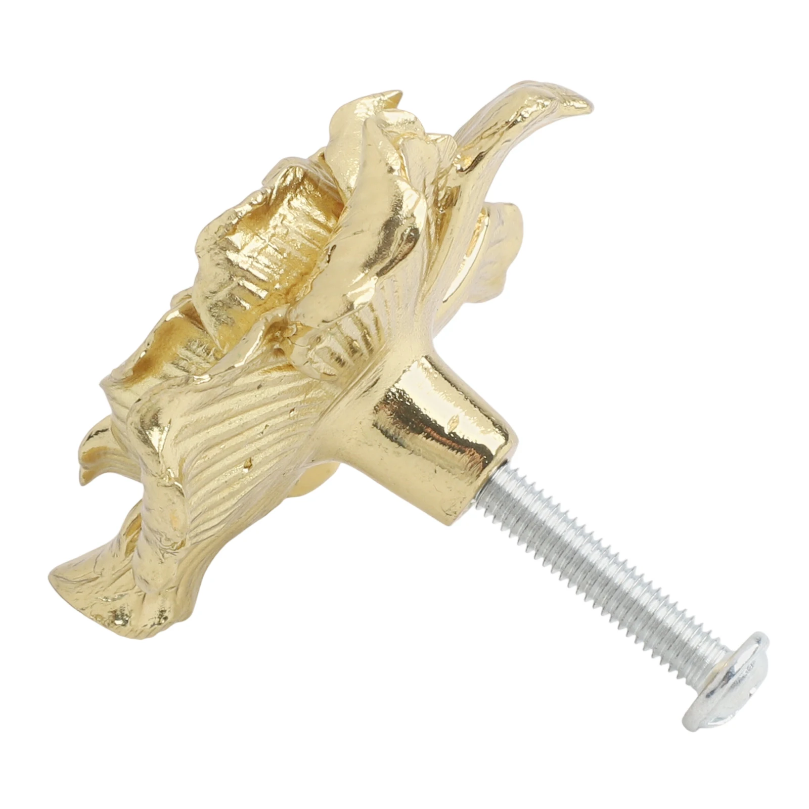 

Furniture Upgrade 42*22mm Gold Floral Drawer Knobs Easy Installation Drawer Pulls Elegant Furniture Knobs Golden Finish Hardware