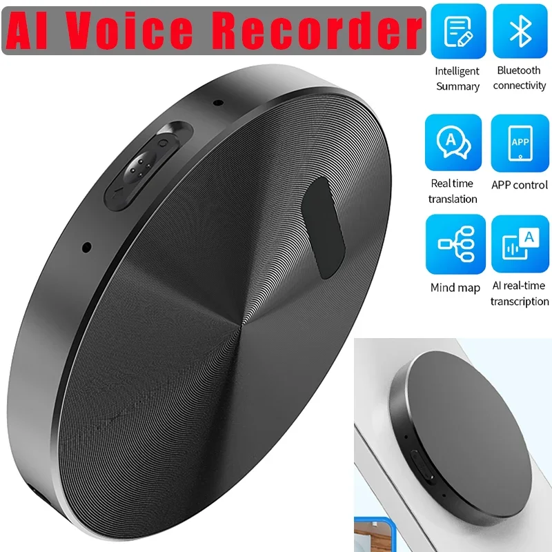 

Magnetic AI Voice Recorder ChatGPT Intelligent Transcription Translation Mind Map APP Control Dictaphone 59 Language Recorders