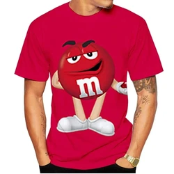 2024 New Funny M&M's Chocolate Bean T-shirt 3D Printed Men Women Summer Cartoon Pattern T shirts Fashion Kids Tees Tops Clothing