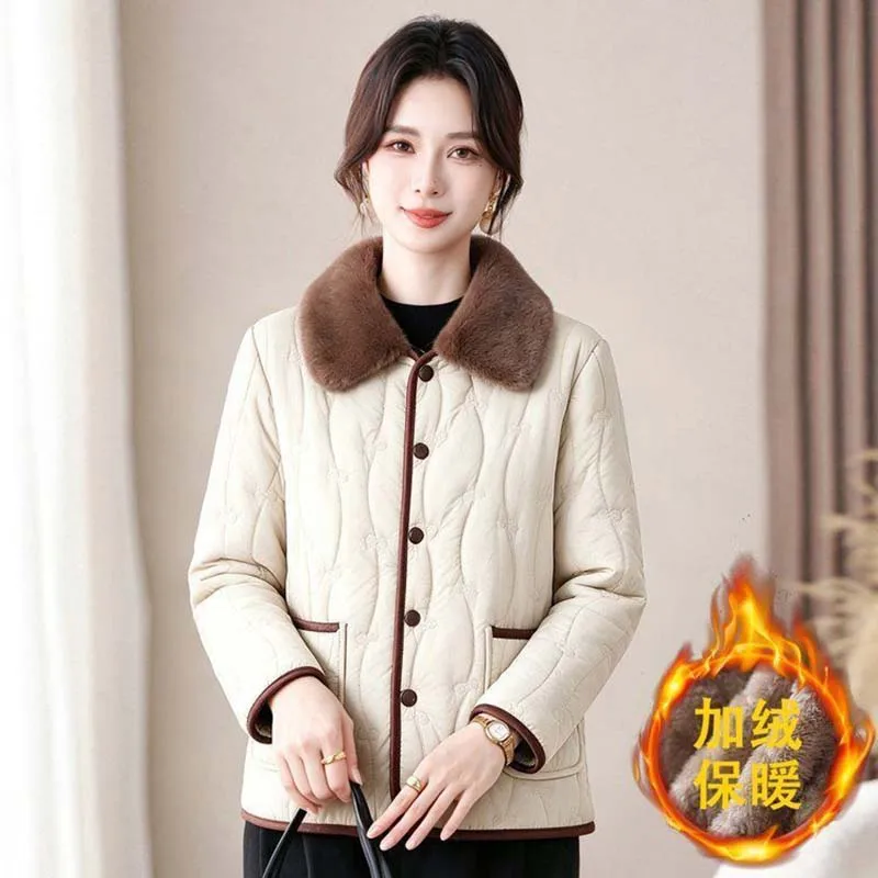 2026 Autumn Winter Parkas Women's New Down Jacket New Cashmere Warm Padded Coat Korean Fashionable Warm Casual Female Coat