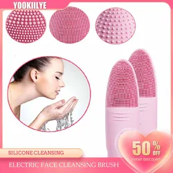 Brosse électrique de nettoyage du visage en Silicone, Instrument de nettoyage sans fil pour soins de la peau, brosse de Massage de lavage en profondeur, nettoyage des pores ultrasonique Outil Exfoliant Points Noirs