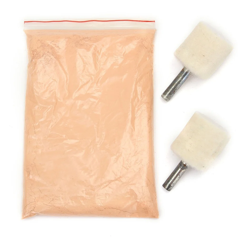8 Piece Automotive Glass Polishing and Grinding Kit with Rare Earth Compound for Clear Scratch Free Glass Restoration