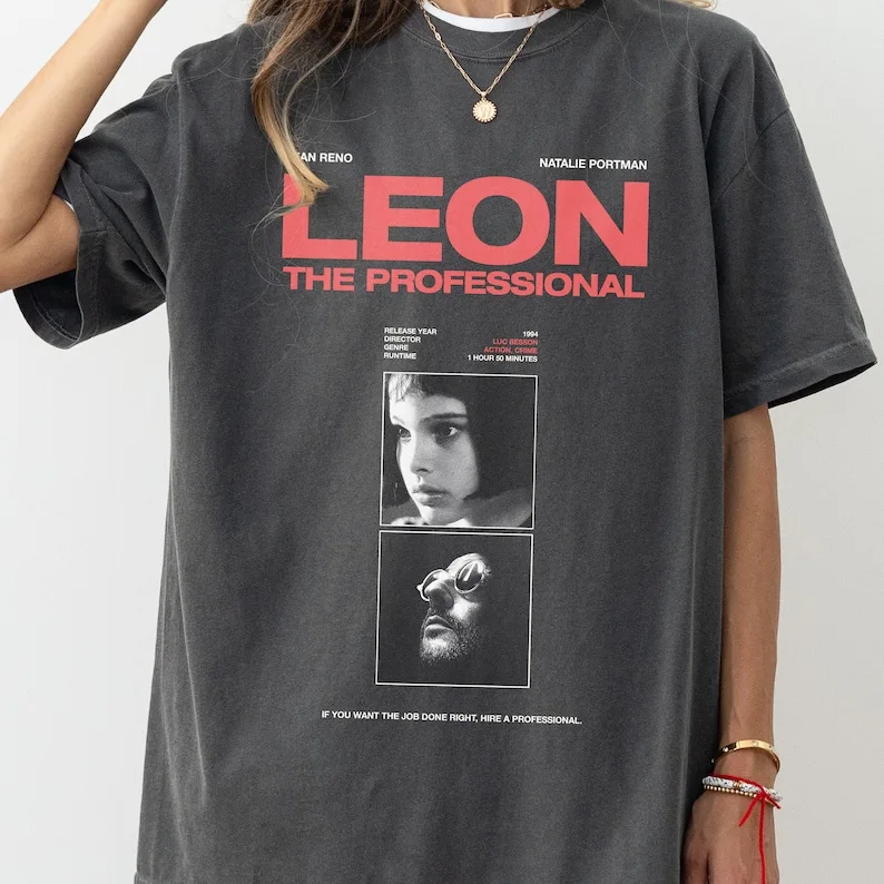 Leon the Professional T-Shirt Vintage Classic Movie Heavyweight Faded  Shirt Action Movie Memorabilia Gift for Him