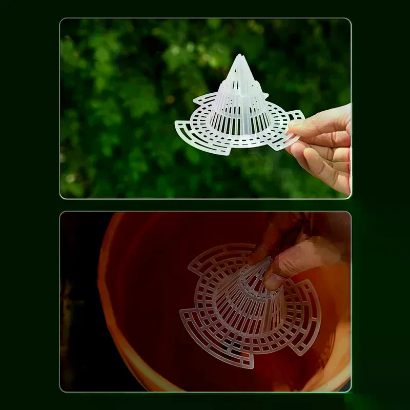 Flower Pot Bottom Mesh Gasket Fixed Wing Design Strong Toughness Improving Drainage Flower Mesh Gasket Garden Supplies 20Pcs