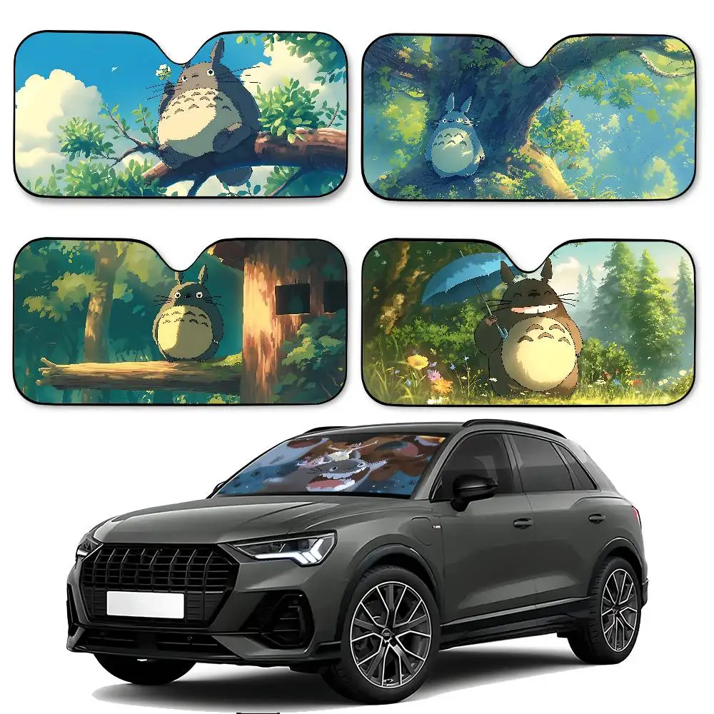 

Animal Studio Ghibli Totoro Car SunShade Car Sunshade Covers Cover Universal Windscreen Folding Visor