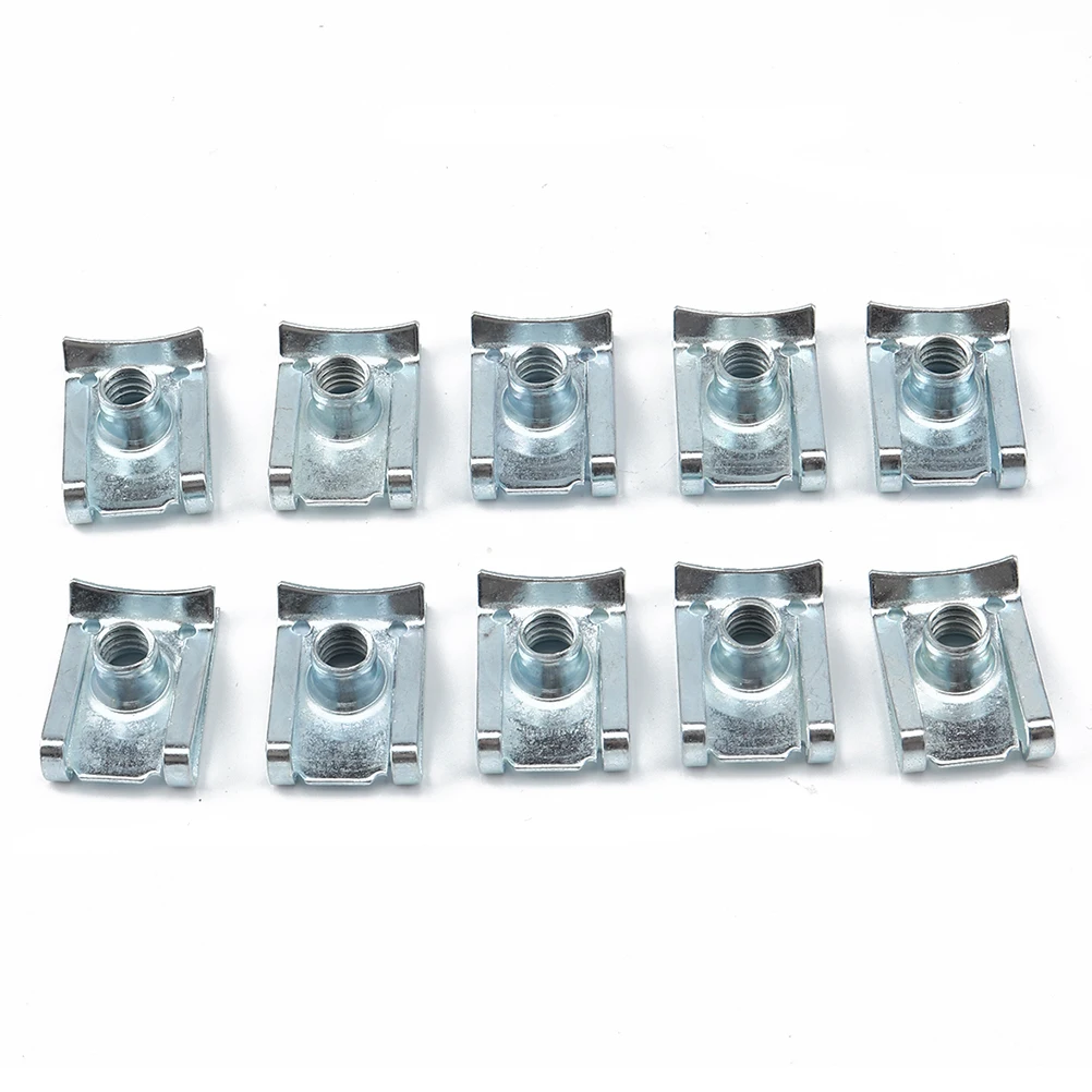 

75Pcs Car Body U Nut Fasteners High Strength Manganese Steel Self Tapping Clips for Trim Panels Fixing Motorcycle U