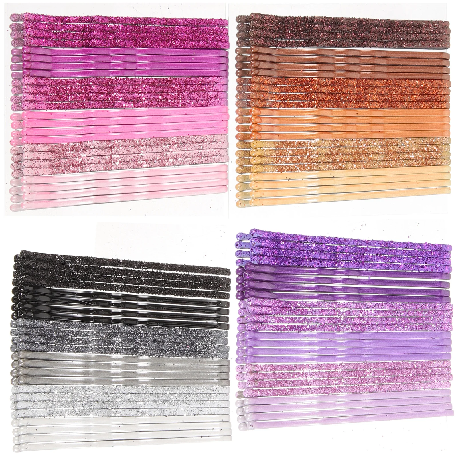 

96pcs Glitter Powder Bobby Pins Firm Hold Hair Clips Non Deformable Metal Accessories Classic Stylish Travel Friendly