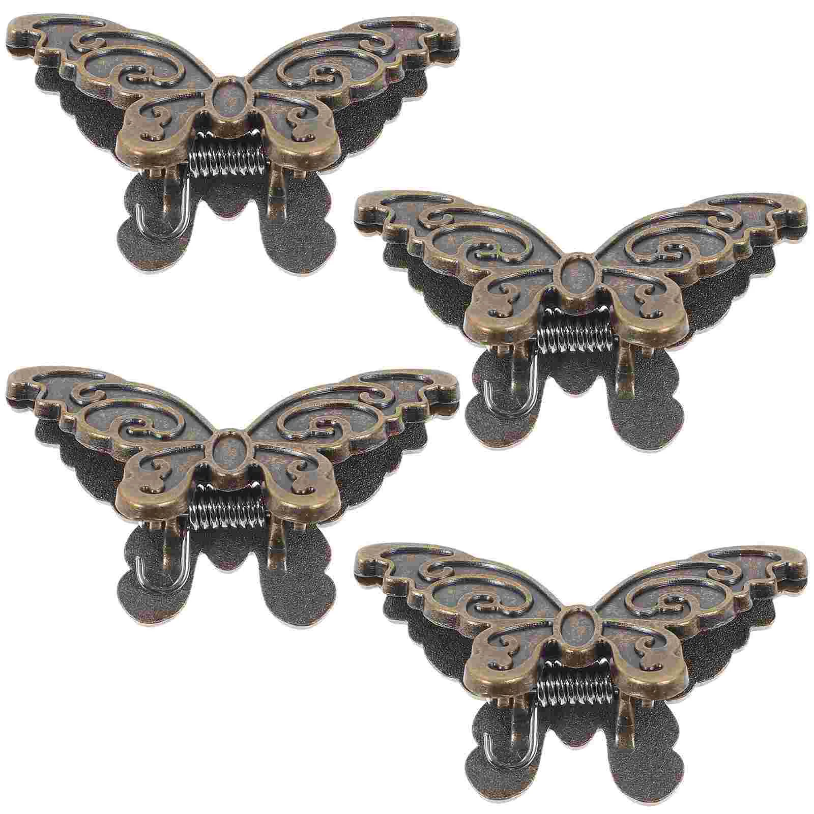 4 Pcs Butterfly Clip Clips for Hanging Paper Journal Small Money Multi-use Zinc Alloy Notebook Student Metal Name Tag