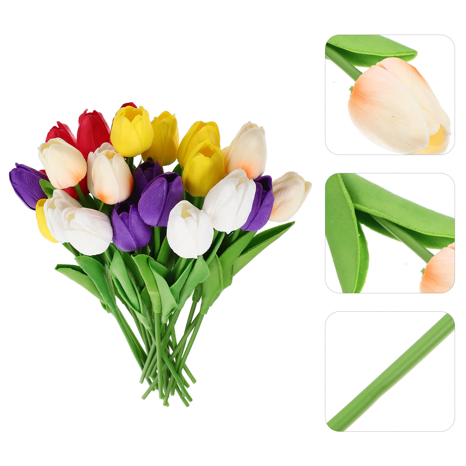 

25Pcs Simulation Tulips Artificial Flowers Fake Tulips Home Store Wedding Party Scene Decoration Layout Decors