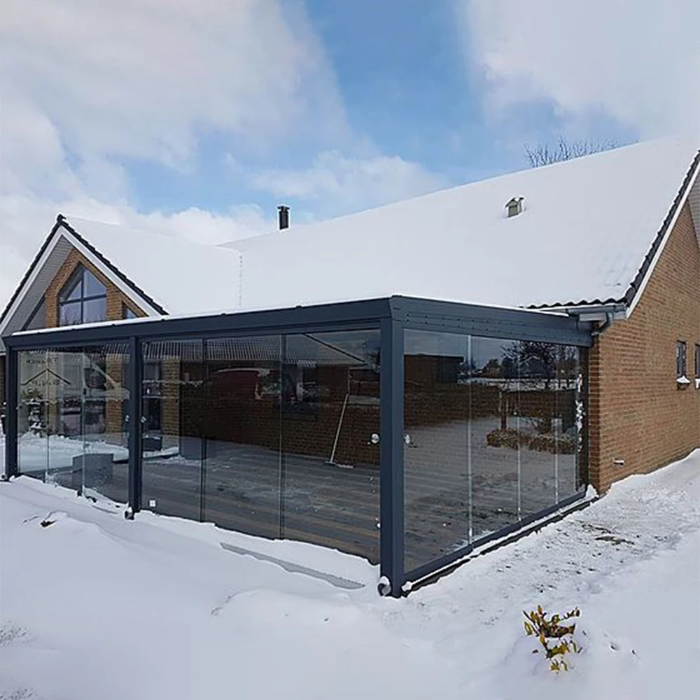 

Sixinalu Sliding Sunroom Aluminum Panoramic Tempered Double Glass Entry Patio Doors Household Sunroom Outdoor Room Garden Custom