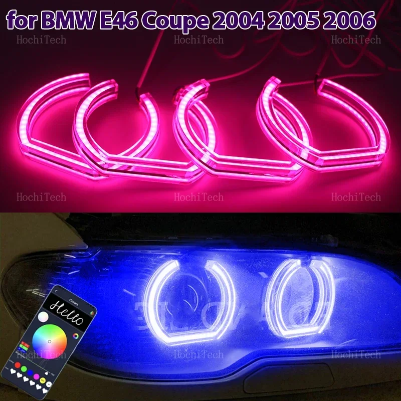 

Multi Colors RGB Rings Light LED Angel Eyes Kit APP control For BMW E46 Convertible Coupe 2004 2005 2006 LCI xenon headlight