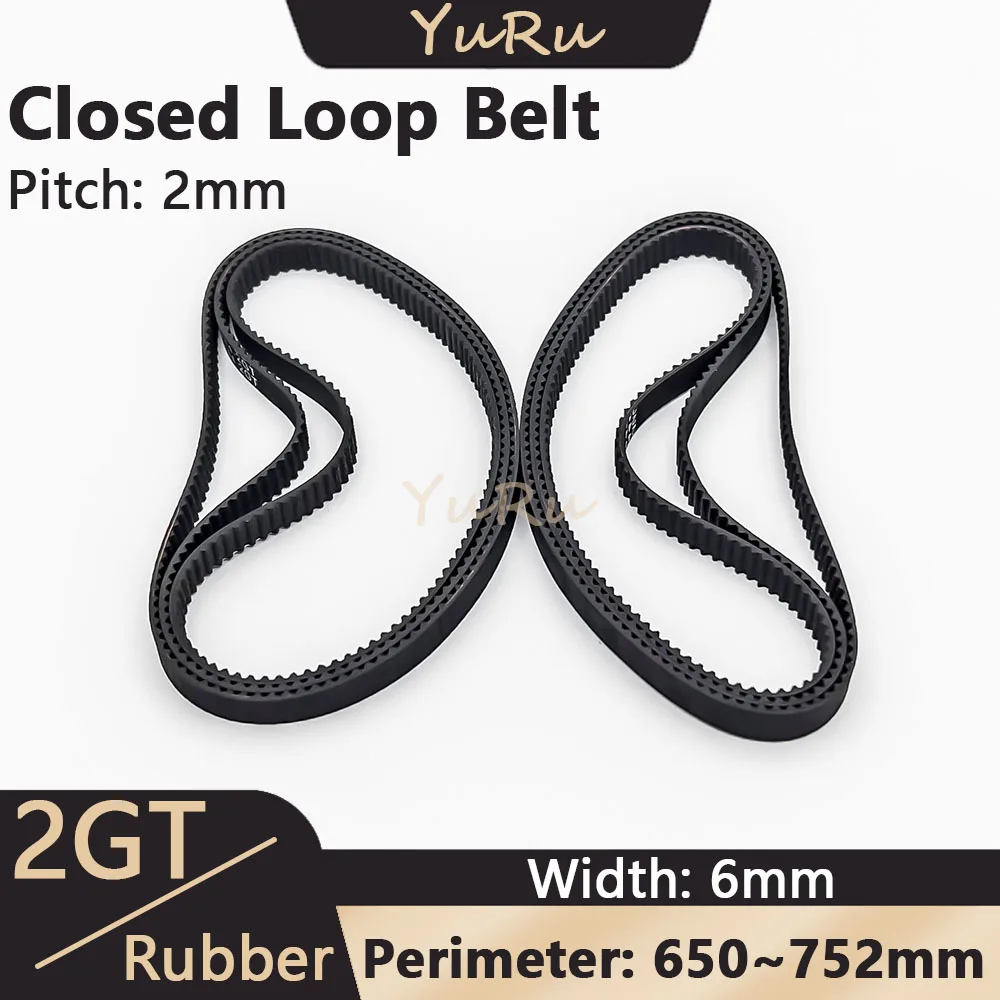 

2GT 2MGT Closed Loop Belt Width 6mm Perimeter 650 660 670 690 696 700 710 738 740 750 752mm Rubber Timing Belt Synchronous Belt