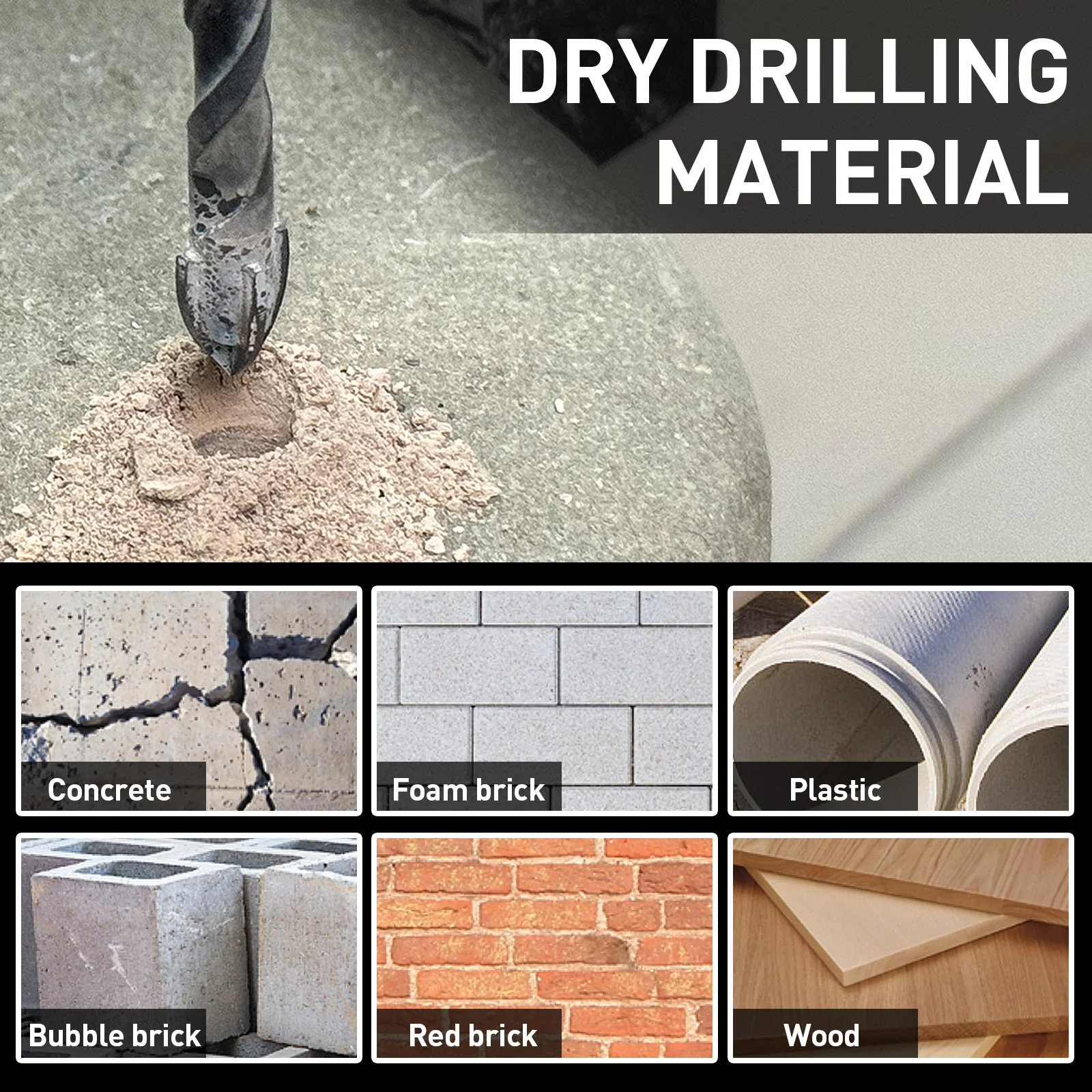 YURINWOO Juego de brocas cruzadas hexagonales de 8 piezas Perforación sin esfuerzo para azulejos, cerámica, vidrio, hormigón y cemento