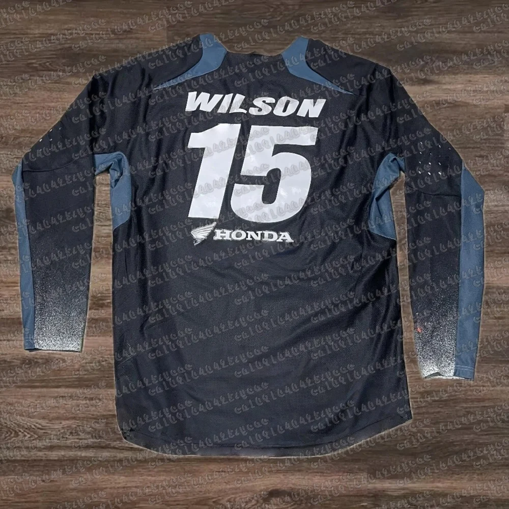 

Горячая летняя мотоциклетная майка Honda 2025 # Рубашка для верховой езды WILSON с длинными рукавами 15, дышащее гоночное снаряжение, удобный мото-топ для бездорожья