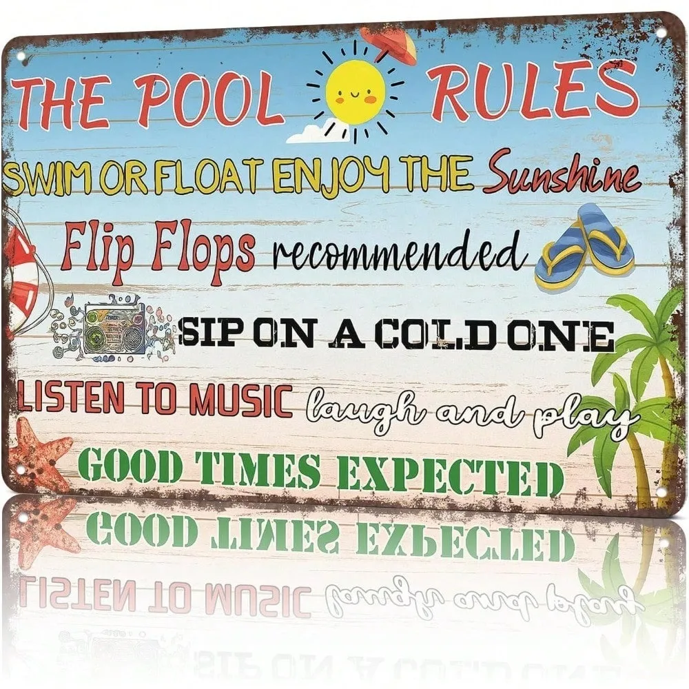 

Ramadan Decoration 2026, Valentine Decorations, Metal Wall Sign, Vintage Art Deco Tin Sign, Home Office Bar Decor, Pool Rules Re