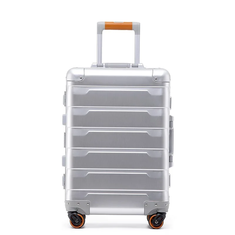 Nowe całkowicie aluminiowe stop magnezu pokrowiec na wózek uniwersalne koło męskie i damskie 20metal box business luggage24aluminium rama walizka