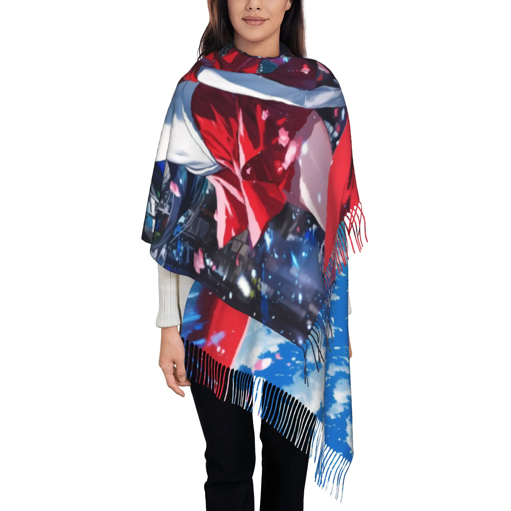 Sailor MarsTassel Scarf S-Sailor Moon Fall Long Thermal Birthday Neck Shawl