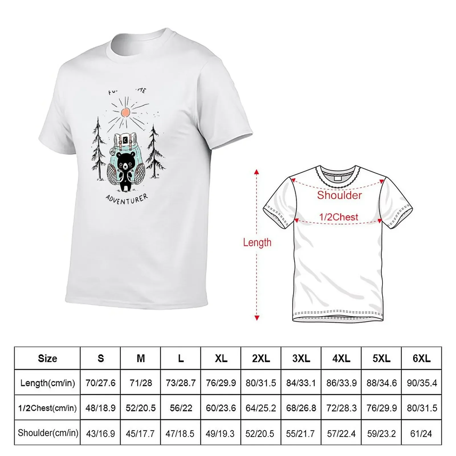 Adventure Bear T-Shirt plain shirts graphic anime tshirt plus size men clothing