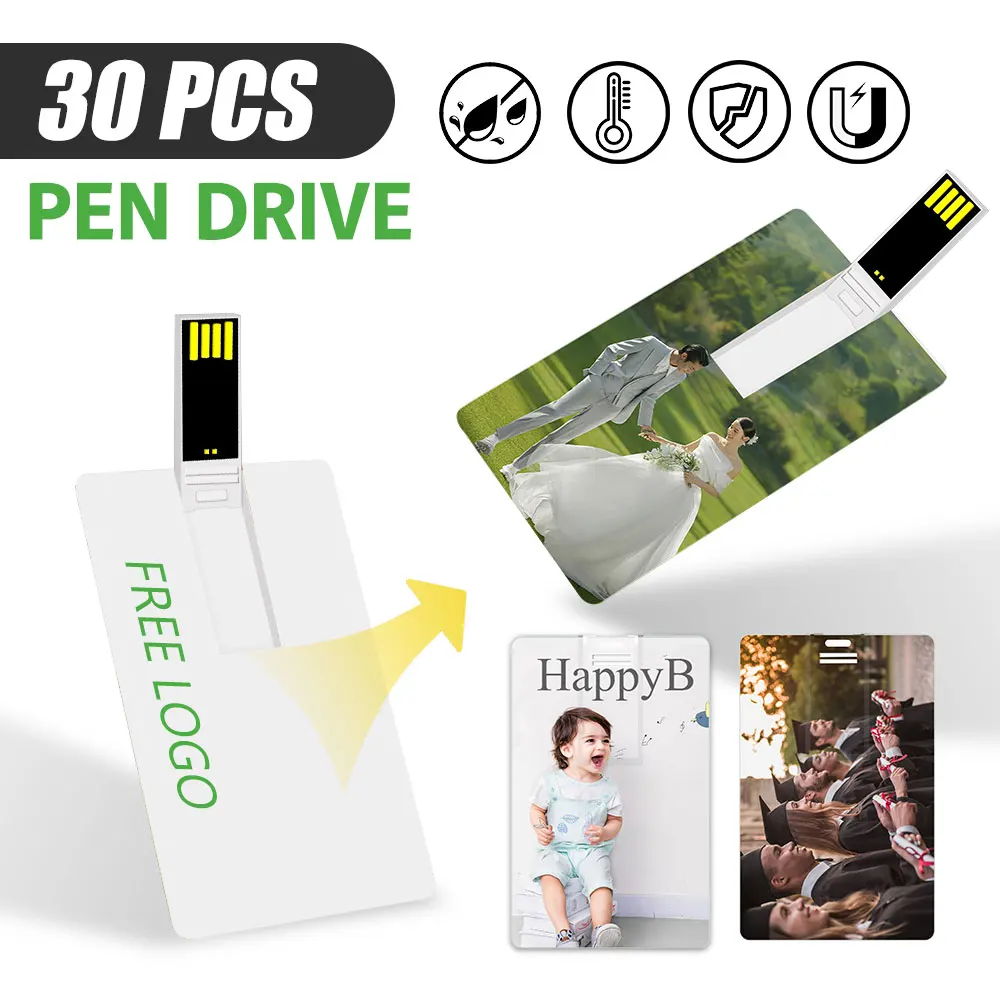 

30PCS/lot Custom LOGO 8GB 4GB Free Customized Pen Drive Personalized As Your Logo Photo Design Exclusive Pendrive For Gifts