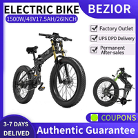 Factory Outlet Bezior X-PLUS 1500W 48V17.5AH Opvouwbare Elektrische Fiets Vet Tyre 26 \