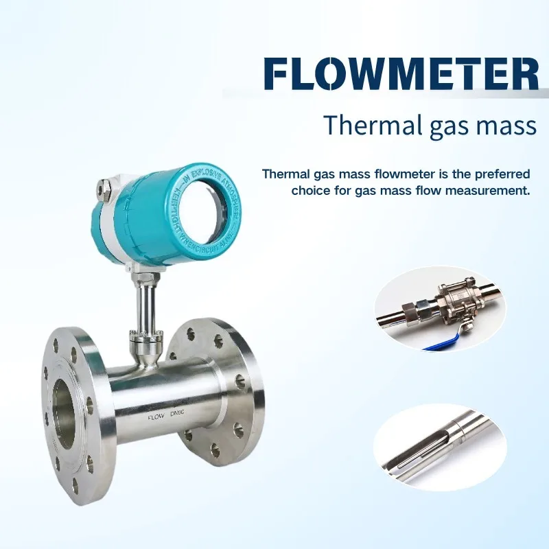 304 Stainless Steel DN150 Flange Thermal Gas Mass Flow Meter RS485 Modbus For Air Flue Gas Biogas Natural Gas Measurement CE