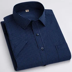 Men's Formal Shirt Long Sleeve S~6XL Oversized Office Solid Color Striped Anti-wrinkle Non-ironing Fashion Business White Shirts