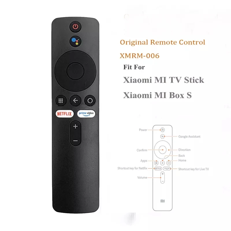 Nouveau Original pour Xiaomi MI Box S XMRM-006W MI TV Stick Smart TV Box Bluetooth Télécommande Vocale Assistant Google