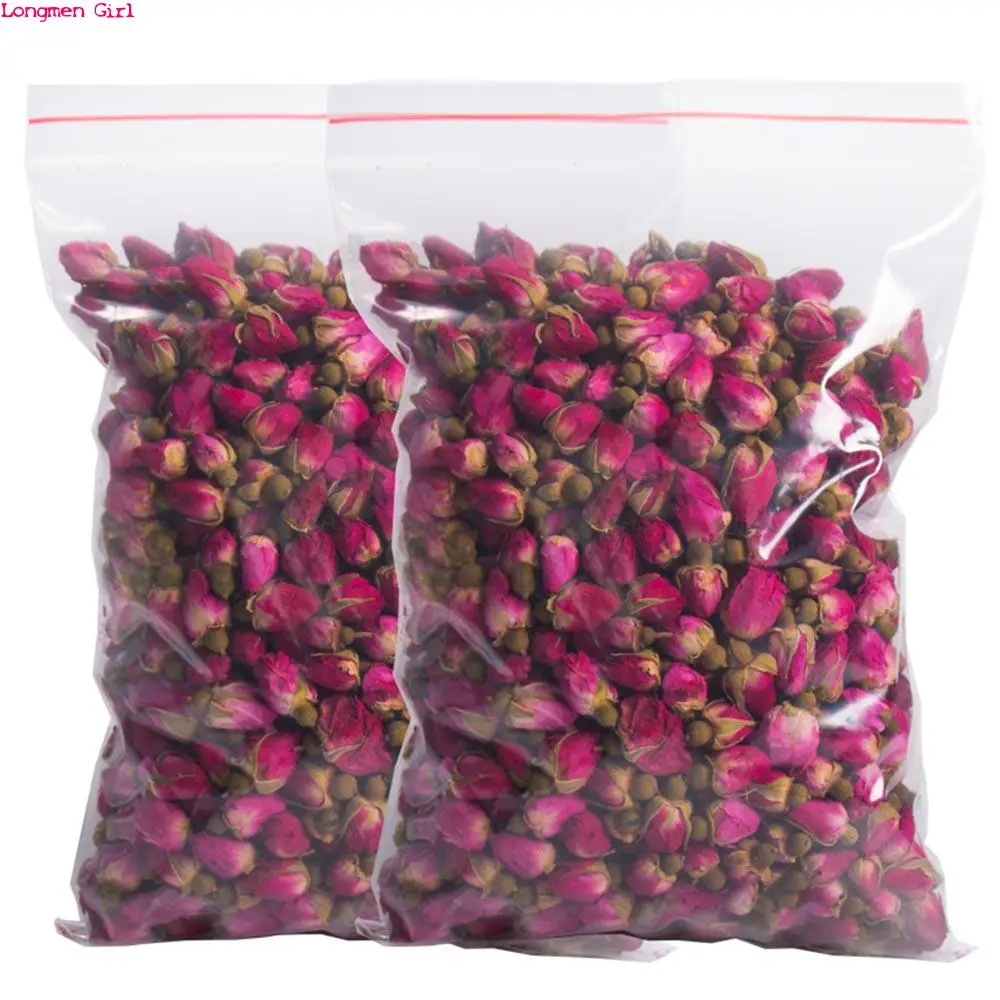 200g Top New Natural Dried Red Rose Buds Organic Dried Flowers Bulk Making Cake Soap Decoration